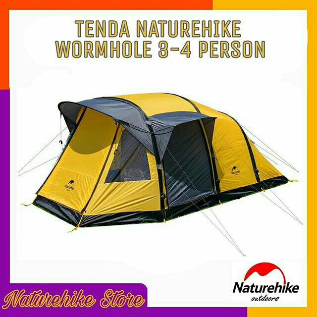 Tenda Wormhole Naturehike NH17T400-T Tenda Gunung Outdoor Camping Kapasitas 3-4 Orang