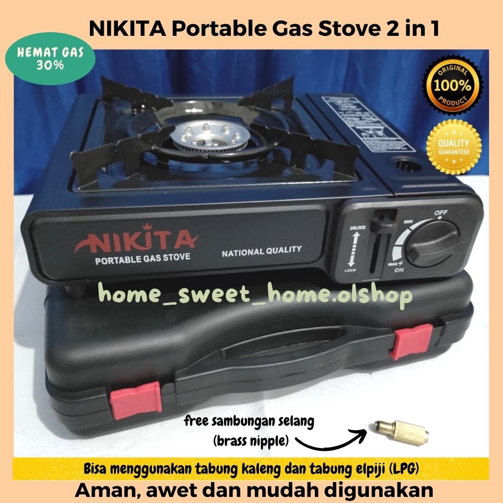 Kompor Gas Portable Nikita Portable Gas Stove 2 in 1 Kompor Serbaguna
