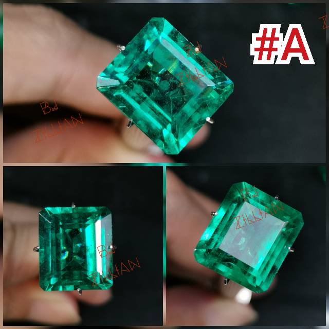 Zamrud Rusia Catam Bluish Green Emerald Shape