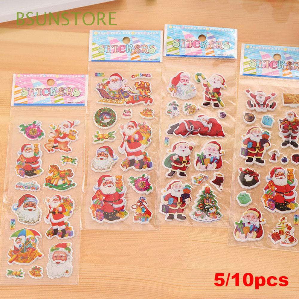 Merry Christmas Stickers Stiker Gambar Tempel Tema Natal Lucu Imut