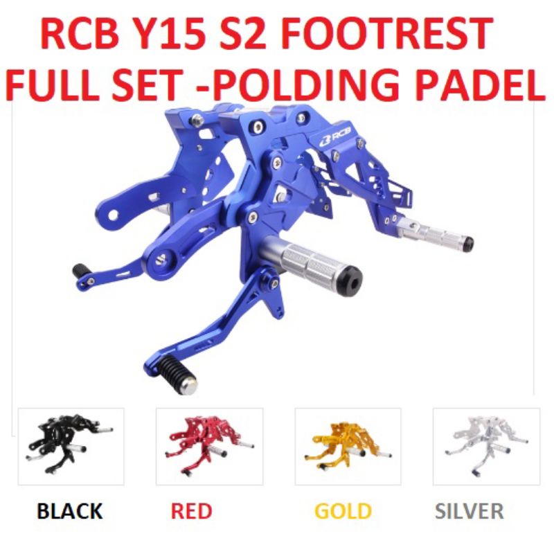(RCB) RACING BOY S2 FOOTREST FULL SET DENGAN POLDING PADEL/ UNDERBONE UNTUK YAMAHA MX NEW/ MX KING