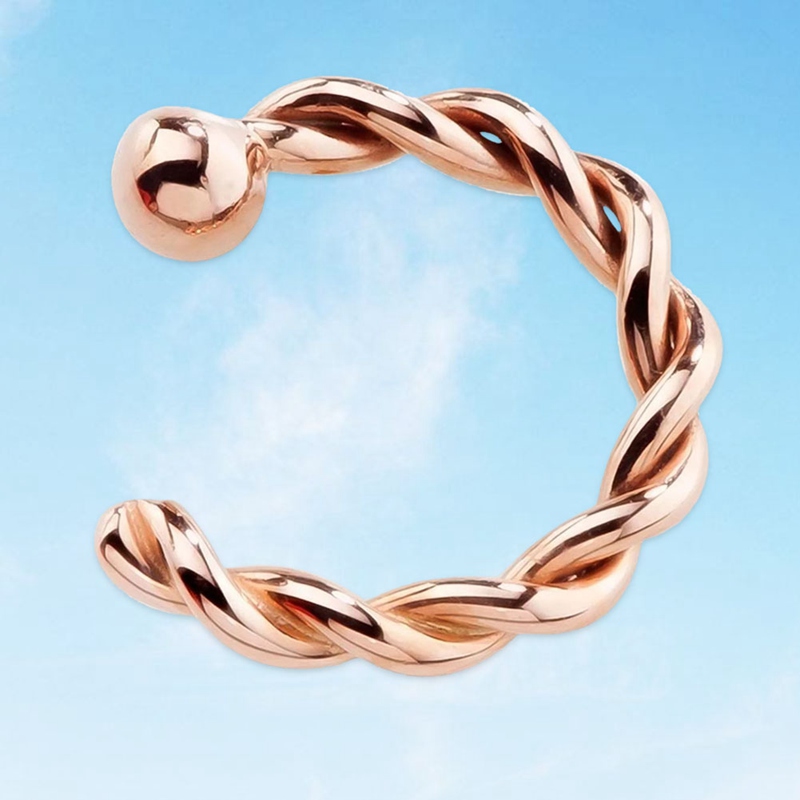 1pc Cincin Tindik Hidung Palsu Bahan Baja Titanium Warna Emas Perak R4-In