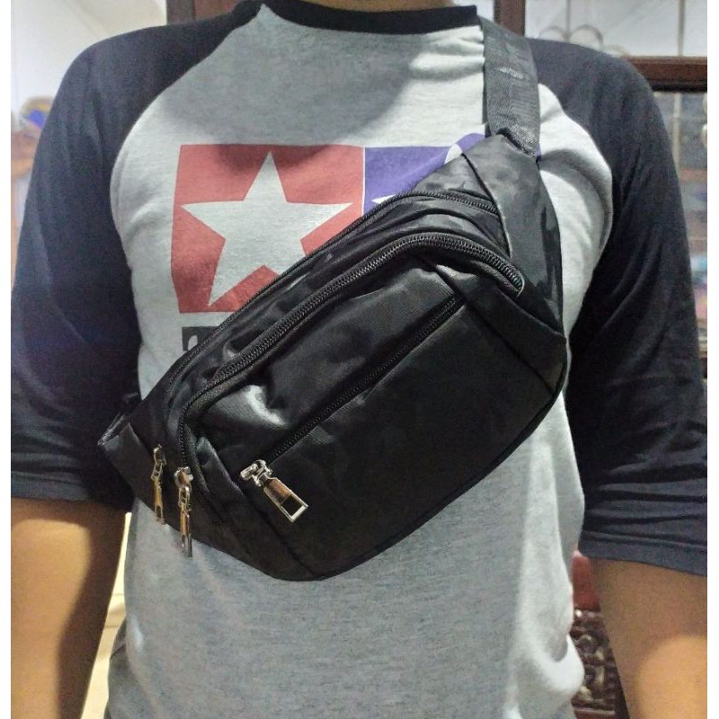 tas pinggang pria wanita camo loreng / tas dada unisex