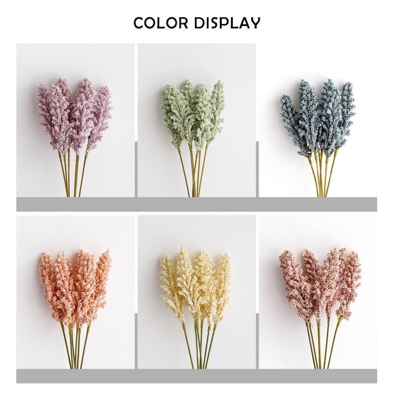 6pcs Bunga LAVENDER GRAIN SPIKE - Bunga Plastik Dekorasi Rumah-5