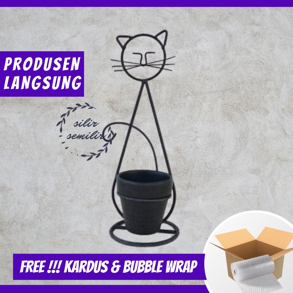 SMF012 rak standing pot hiasan bunga besi plastik dekorasi dinding ruang kamar tamu tidur rumah