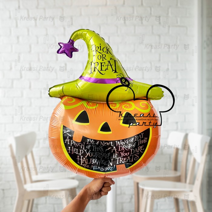 Balon Foil Kepala Labu / Balon Karakter Halloween / Balon Halloween