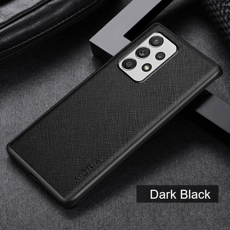 SAMSUNG A13 4G / A24 / A23 SOFTCASE CANVAS CROSS PATTERN AIORIA ORIGINAL COVER SOFT CASE SILICONE - BLACK