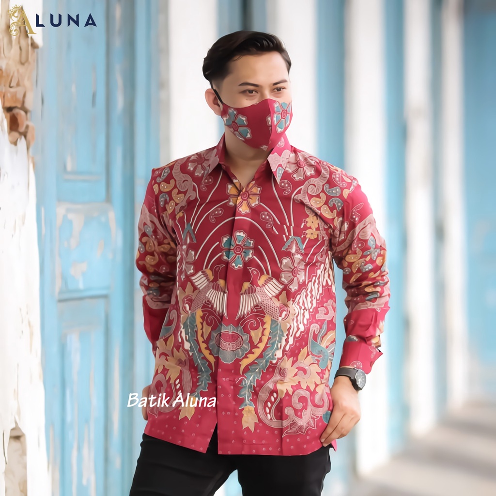 KEMEJA BATIK PRIA PREMIUM LENGAN PANJANG REGULAR BATIK ALUNA PCW 068