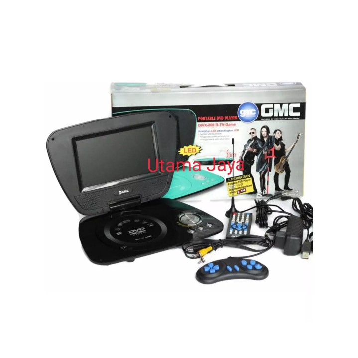 Jual Portable GMC 9  DIVX 808U TV 9  DVD PLAYER   LED 300 GAME MP3 USB SD Diskon