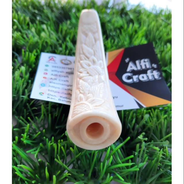 Pipa Once Cangklong TULANG IGA DUYUNG Ukir Bagus Keren KRISTAL Terjamin Asli Termurah By Alficraft
