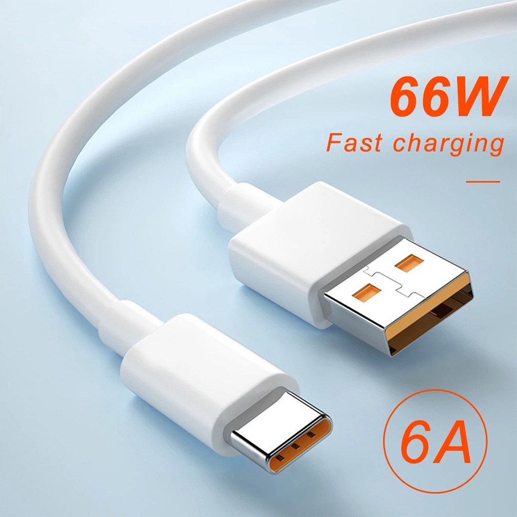 Kabel Pengisi Daya Cepat 66W Tipe C 6A Pengisi Daya Super Dart Kabel Data xiaomi USB TYPE C