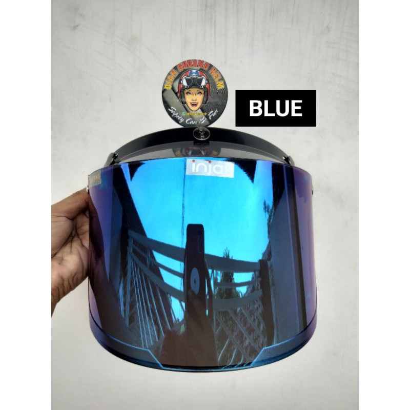Kaca flat injak coating silver rainbow untuk helm cargloss kaca datar Bogo retro scoopy