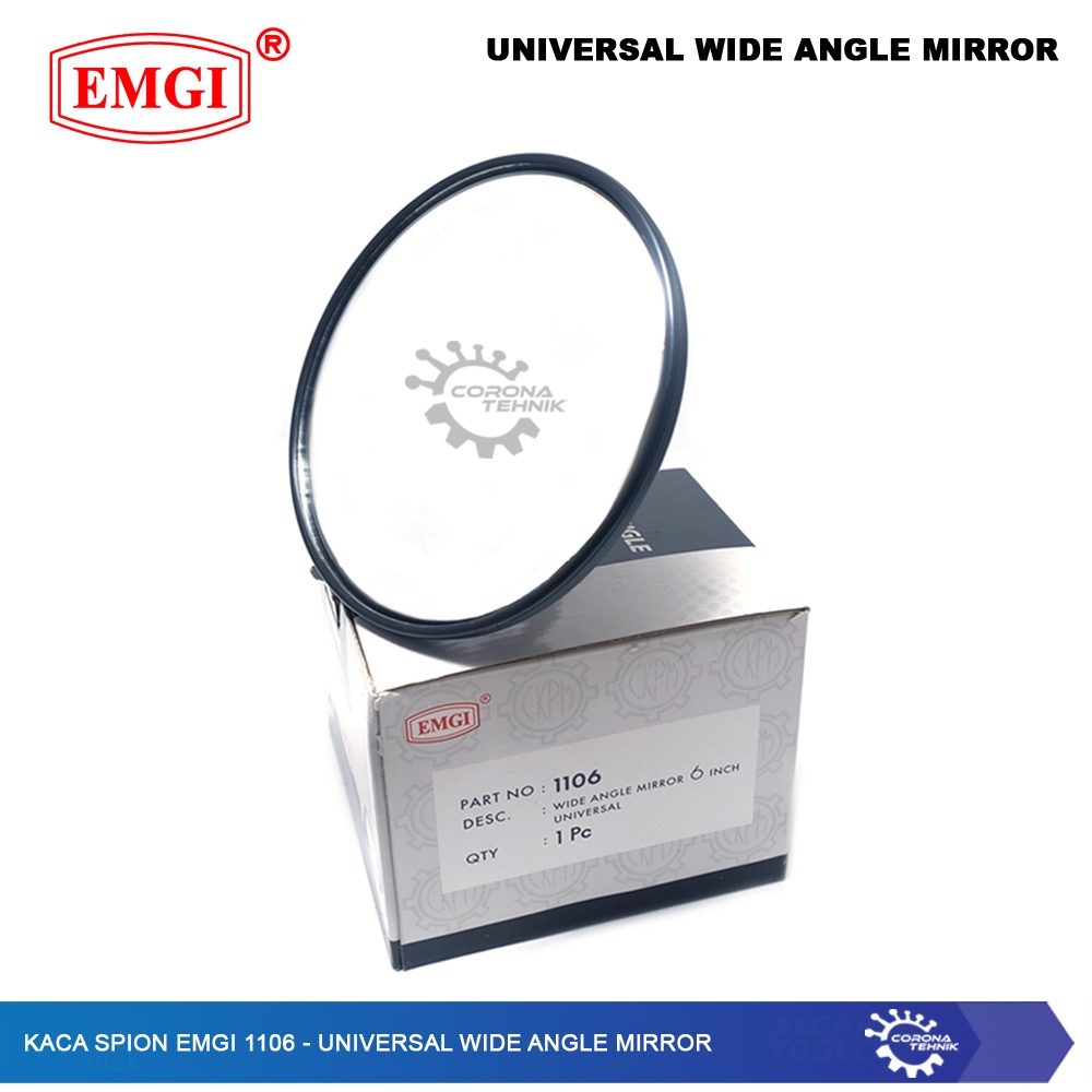 EMGI 1106 - Kaca Spion  - Universal Wide Angle Mirror - Cembung - 6 Inch