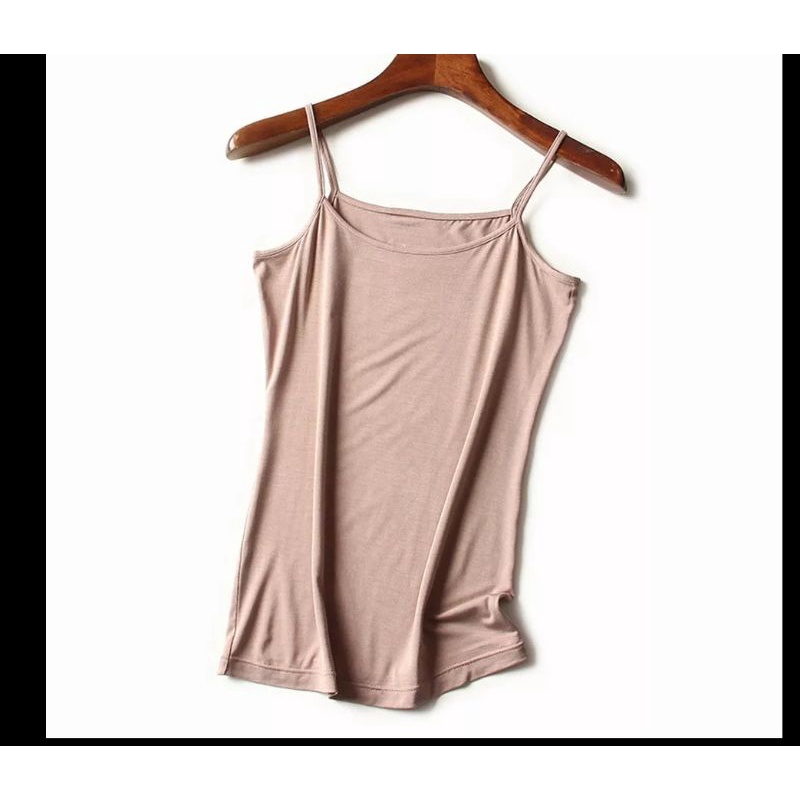 SINGLET TALI/TANKTOP TALI L&XL/ SPANDEK SOFT/TANKTOP/DALAMAN SINGLET-Mocca