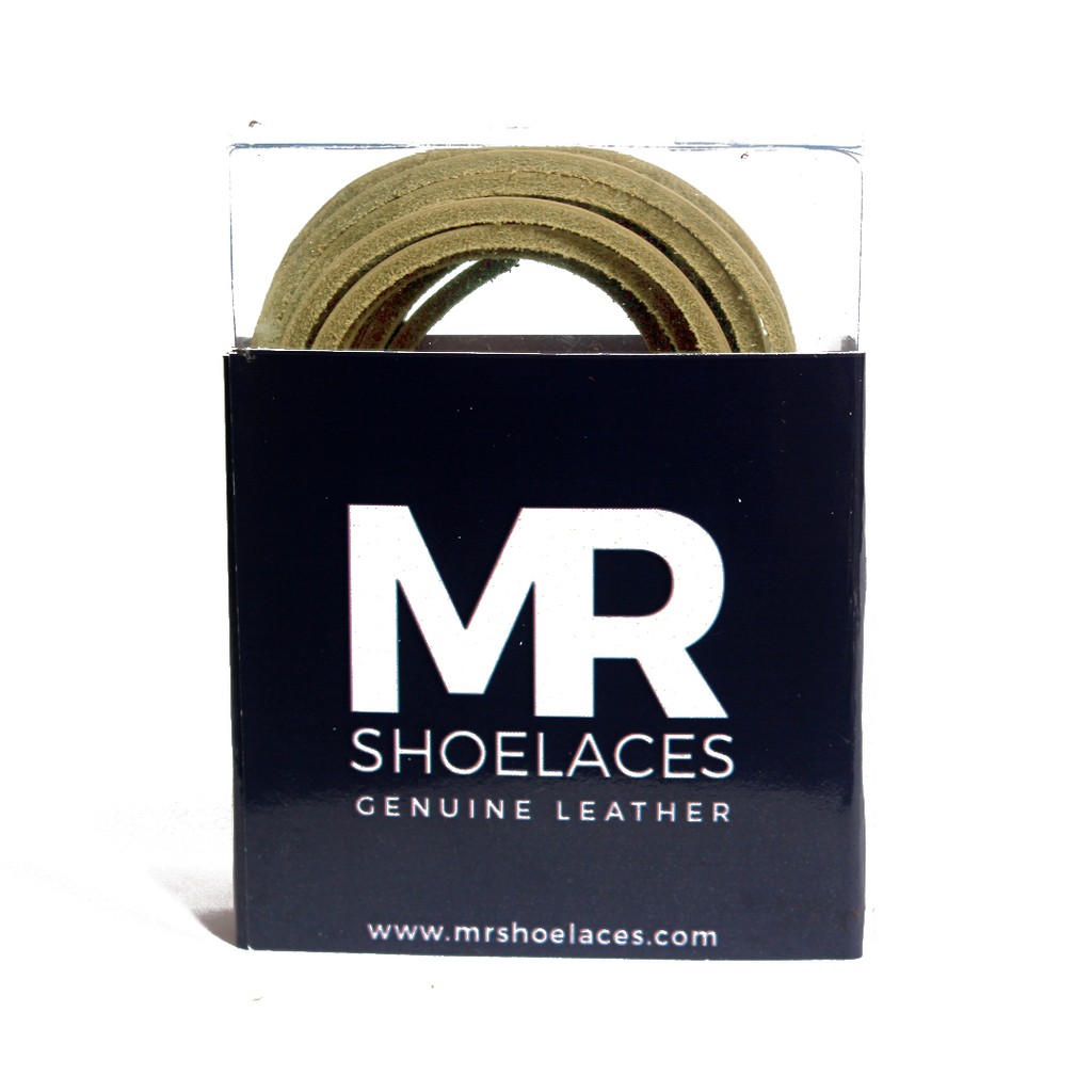 MR Shoelaces LR08 Natural - Tali Sepatu Kulit 60cm 80cm 100cm 120cm 140cm - Premium Leather Shoelace