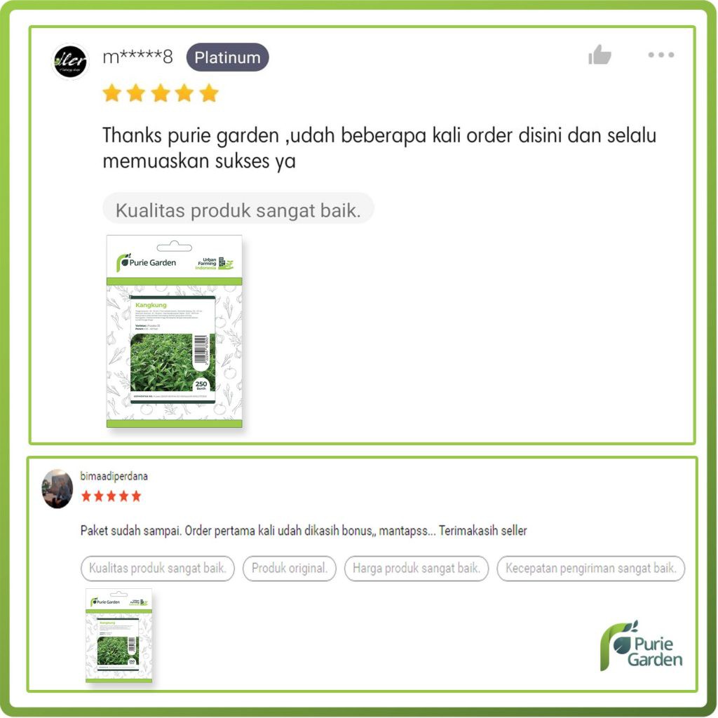 Bibit Benih Kangkung Purie Garden 250 Benih PG KDR