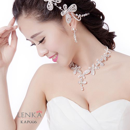 [SIAP KIRIM] AKSESORIS PERNIKAHAN SET KALUNG ANTING PENGANTIN PESTA KAP006