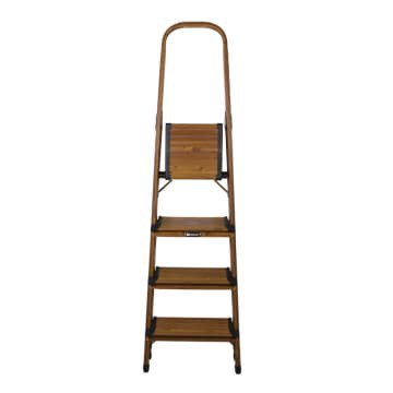 Tangga Lipat Aluminium KRISBOW Ladder W Handle 4 Wide Steps Motif Kayu



