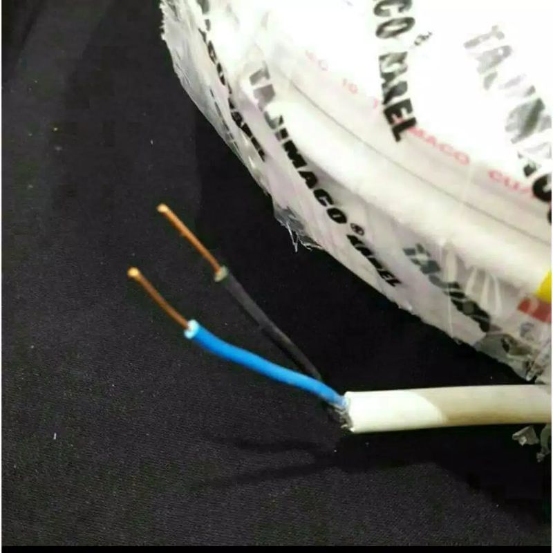 KABEL NYM TEMBAGA ASLI 2X1,5 PUTIH /KABEL LISTRIK KAWAR ISI 2JALUR