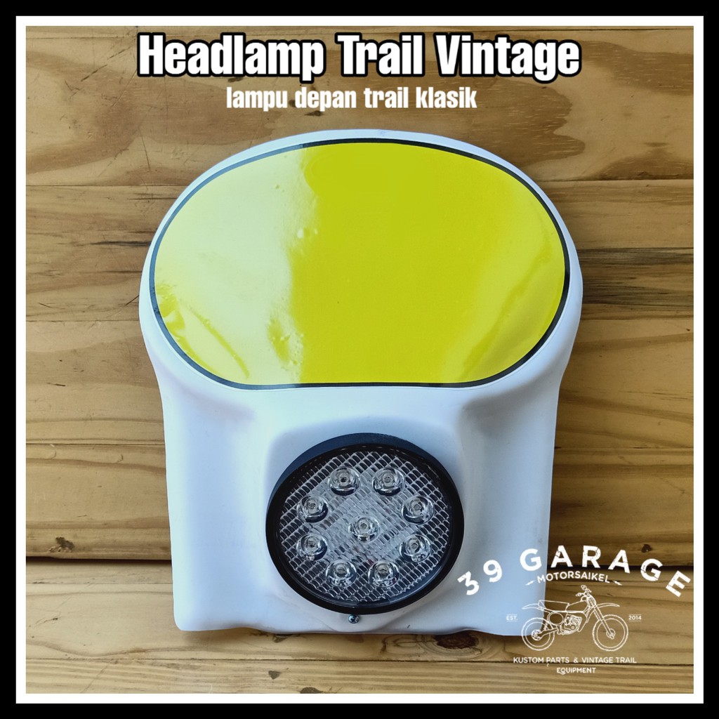 Lampu depan trail klasik headlamp trail jadul vintage enduro headlamp tril tua
