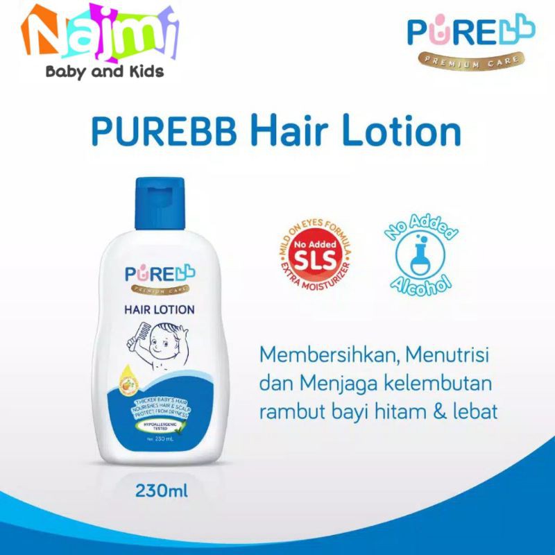 (Packing Gratis) PureBB Pure BB Baby Hair Lotion 230ml