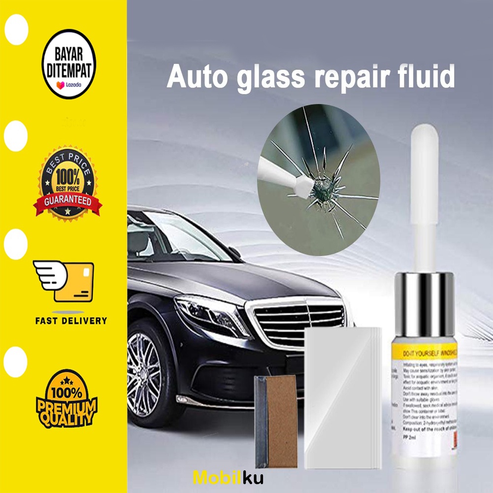 [BISA COD] Lem Kaca Mobil Anti Retak Windshield Repair Kit Mobil Kaca Retak Perbaikan Kit Kaca Depan Nano Perbaikan Cair Auto Jendela Kaca Depan DIY-Alat Kaca Perbaikan