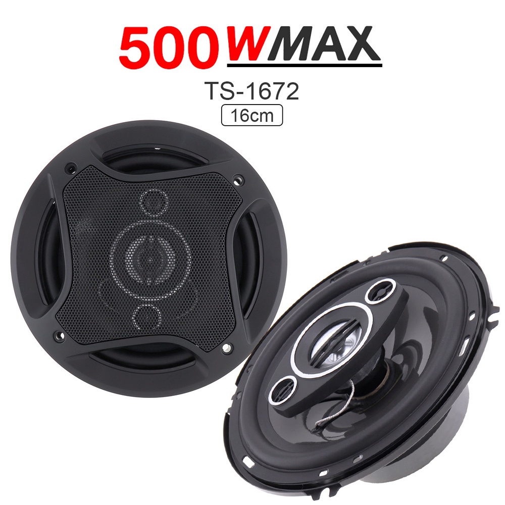 PCINENER Speaker Subwoofer Mobil 6 Inch Hi Fi 500W 2 PCS TS1672 HITAM