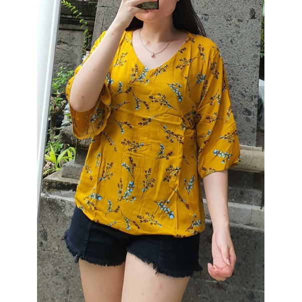 Hatiatore/Blouse lonceng rayon/atasan lonceng rayon/blouse jumbo/rayon bali/grosir pakaian wanita/gr