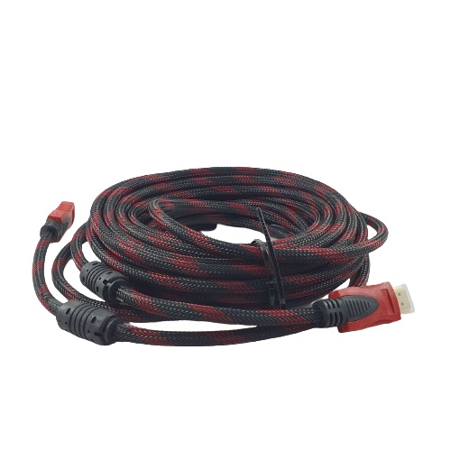 Kabel HDMI 10M Cable HDMI to HDMI Jaring Merah Hitam HDTV 10 Meter