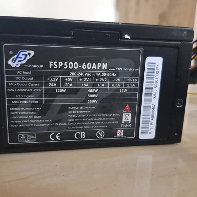Power Supply PSU Pure 500 watt FSP Zalman Superflower