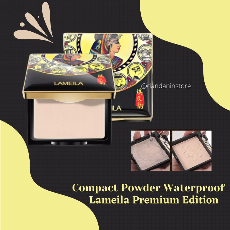 Lameila Compact Pressed Powder Waterproof Oil Control Bedak Padat Tahan Lama Kosmetik Wajah Wanita