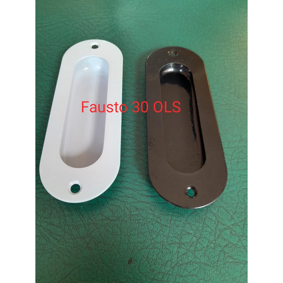 Handle Tanam Oval /tarikan pintu geser warna oval - Putih - Hitam