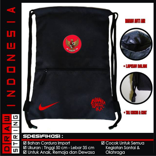 Tas Serut Timnas Indonesia Hitam