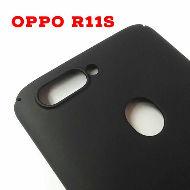 Hard Case Cover Casing Slim Black Oppo R11S Good Quality
