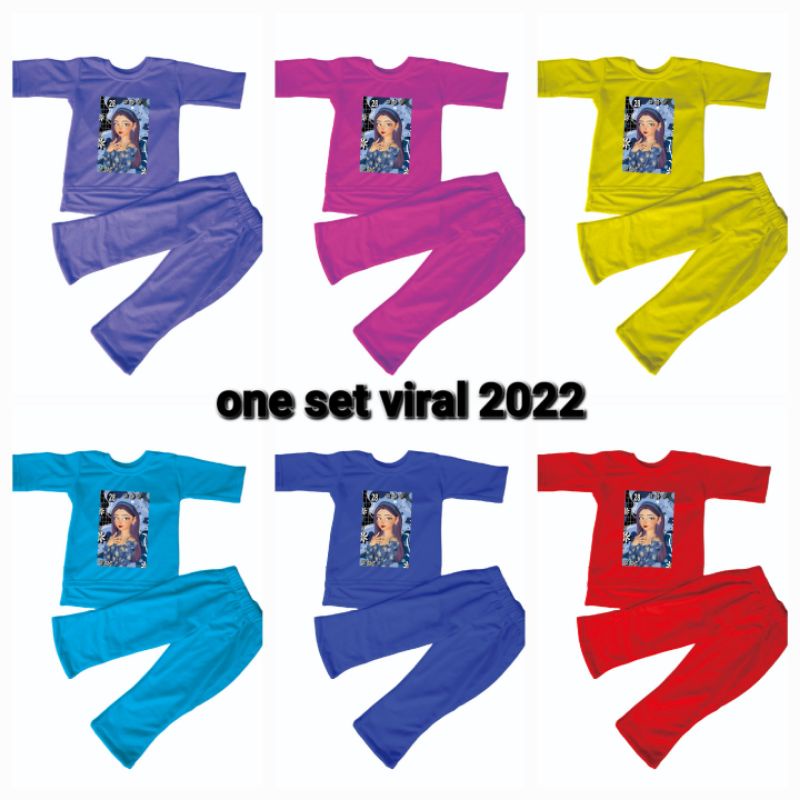 ONE SET VIRAL ANAK 2022/SETELAN VIRAL ANAK 2022/SET VIRAL 2022 ANAK/KAOS VIRAL ANAK ANAK 2022 code 028