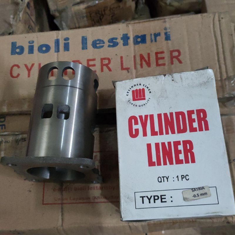 cylinder liner foring boring satria 2tak 55,5x66 merek bioli dan LM