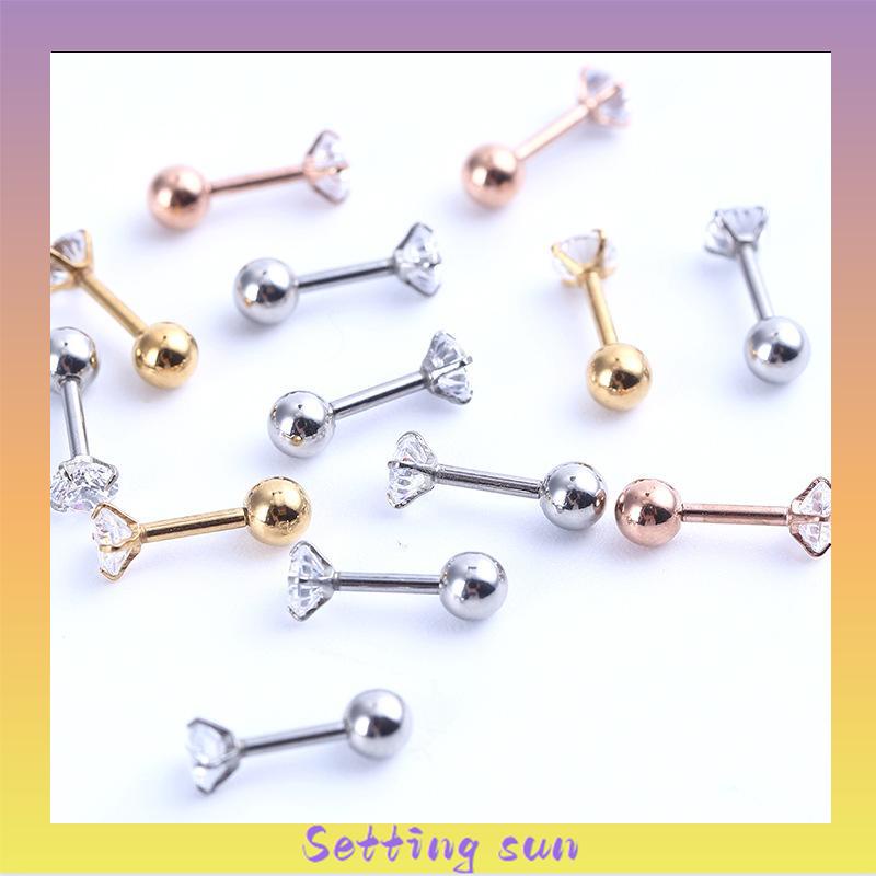 3 Cakar Kartilago Tujuan Ganda Anting-anting Stainless Steel Tragus Anting Fashion 1 Stud TN