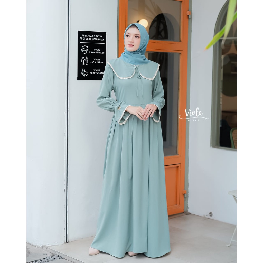 Dress ELNARA ALESYANA long outer model new design terbaru muslimah wanita terkini premium