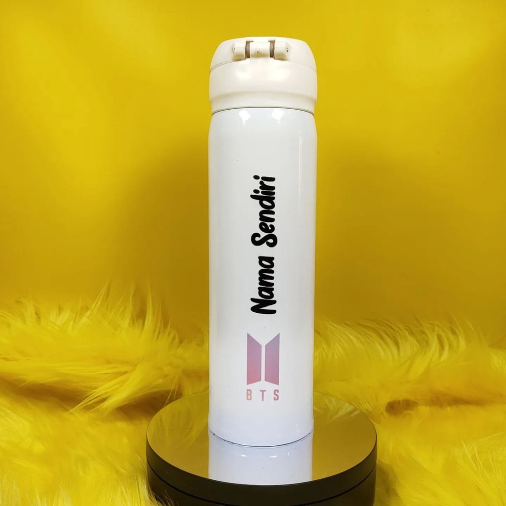 Botol Karakter BTS Tumbler KPOP Free Nama Sendiri Tahan Panas Kado Ualangtahun