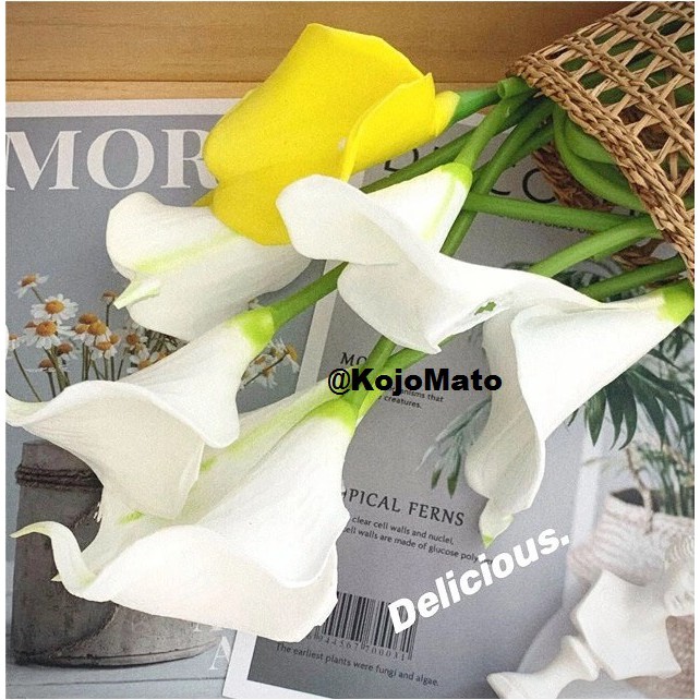 B004 Bunga Calla Lily Latex Real Touch bunga hias plastik artificial dekorasi kamar babysbreath