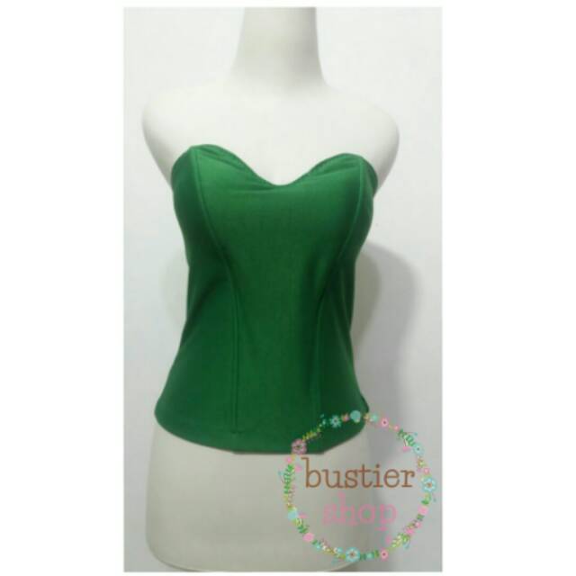 Bustier V love polyester hijau fuji