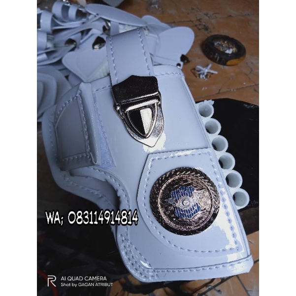 SARUNG SENJATA HS LANTAS POLANTAS POLRI LOGO LOGAM COR