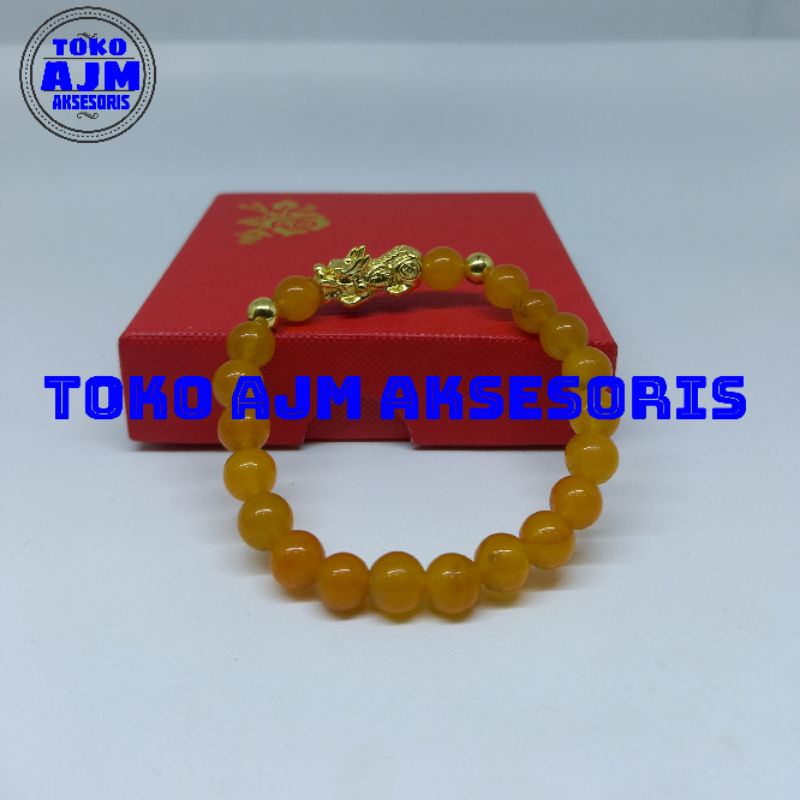 Gelang Pixiu Batu Alam Asli Natural