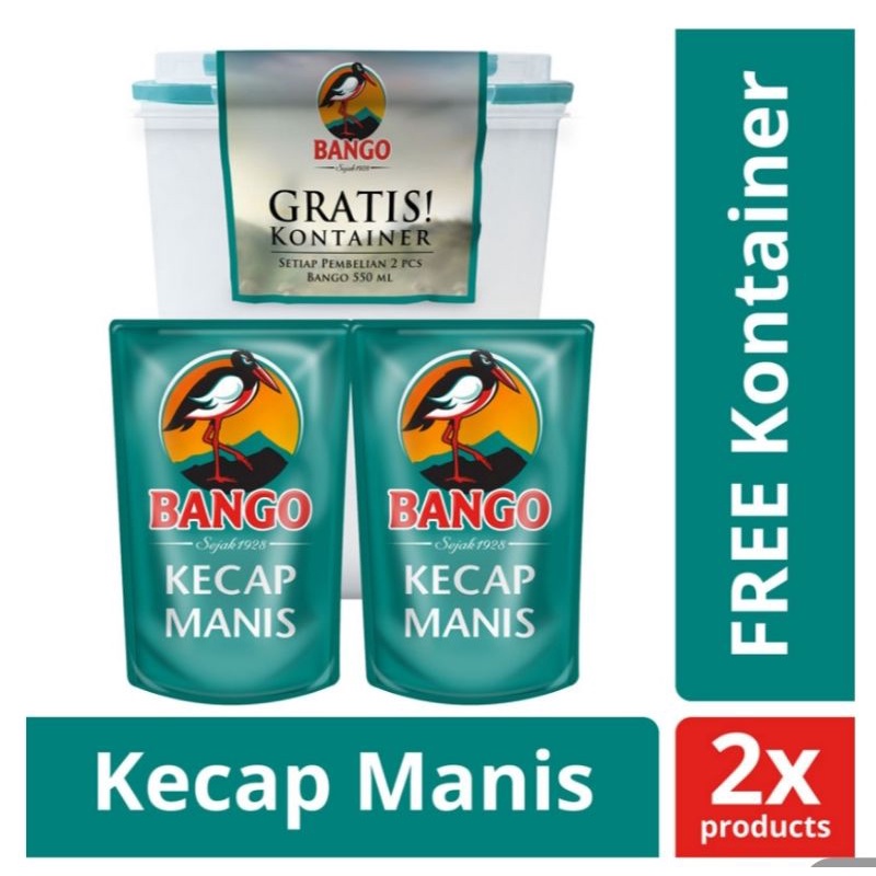 BANGO Kecap manis 2x550 ml Gratis contener food