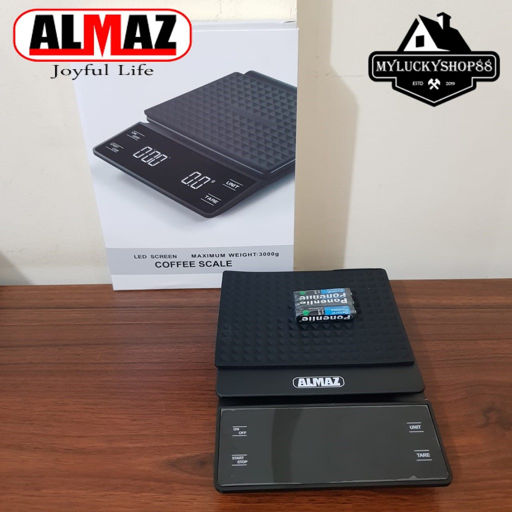 Almaz Digital Touch Coffee Scale Timbangan Kopi Dapur 3Kg