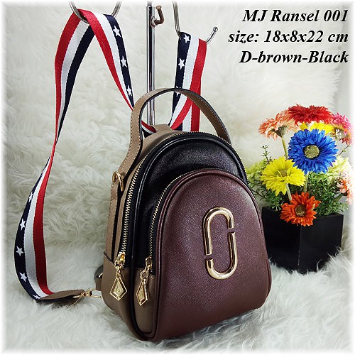 Tas MJ008 D Brown Black I Tas Wanita I Tas Import I Tas Ransel I Tas Batam