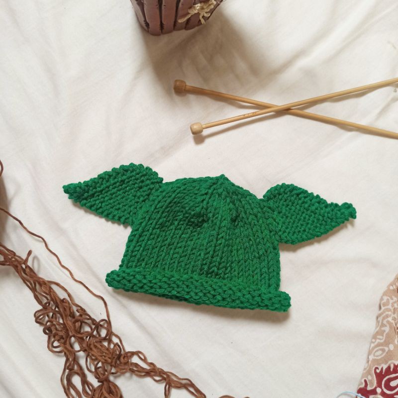 Baby Yoda Hat - topi rajut bayi