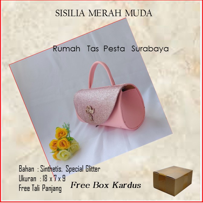 Tas Mewah,Tas Selempang,Tas Termurah,SISILIA MERAH MUDA