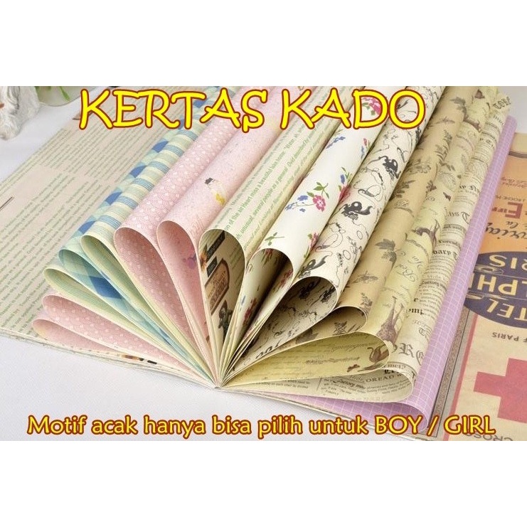 

MO - BUNGKUS KERTAS KADO motif acak boy/girl