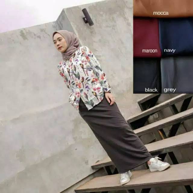 ROK SPAN SCUBA PANJANG  / ROK PENCIL SCUBA / ROK PENSIL PANJANG